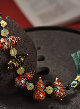 非遗手工大漆小葫芦挂件车挂工艺品福州漆器特色礼品挂饰文玩小件