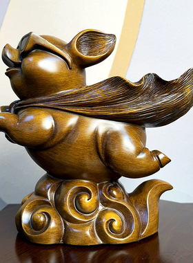 猪猪侠招财摆件复古工艺品家居客厅玄关店铺开业礼品一件代发