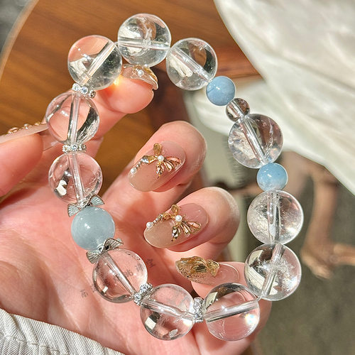 「纯白梦境」原创设计天然白阿塞手串原创设计款百搭闺蜜礼物手链