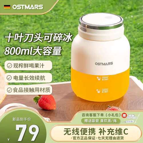 OSTMARS榨汁杯大容量榨汁机便携式小型榨汁桶迷你家用果汁榨汁机