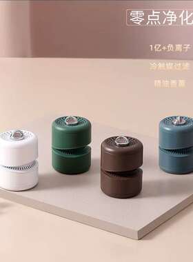 迷你便携车载除烟雾净化器随身负离子空气净化器挂脖小净化机红色