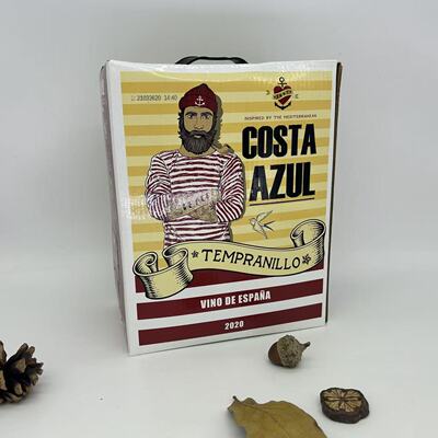 西班牙原装进口洛萨诺老船长COSTA AZUL利乐装干红葡萄酒3000ml