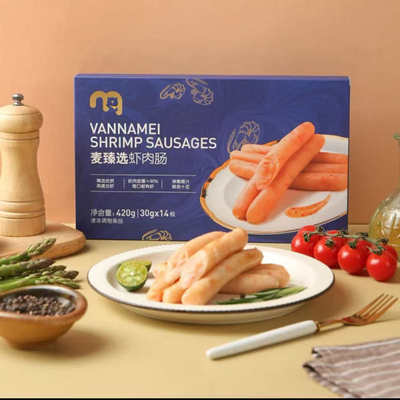 麦德龙麦臻选虾肉肠 VANNAMEI SHRIMP SAUSAGES 420g(30gX14）