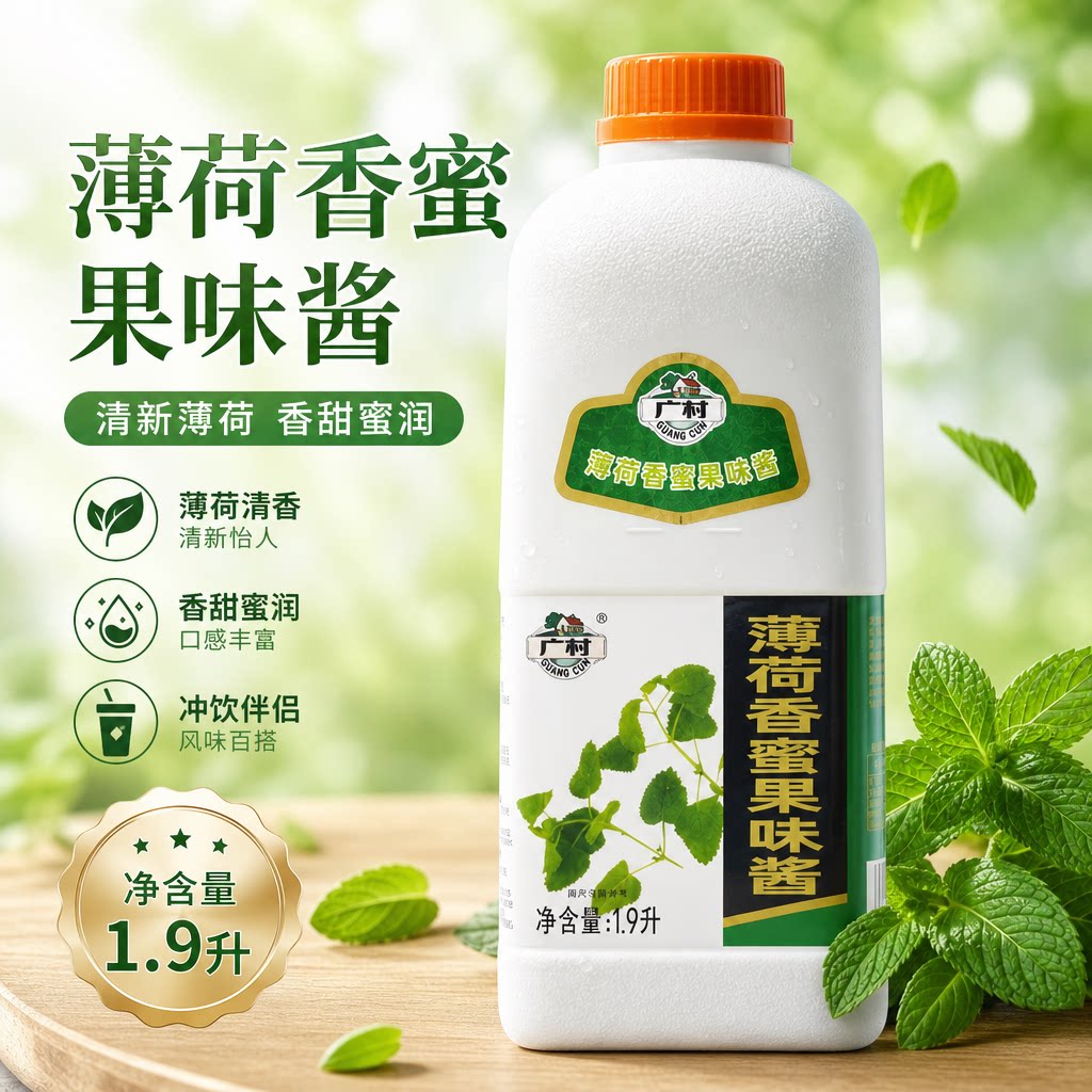 广村薄荷香1.9l浓缩果汁饮料图片