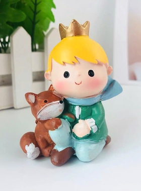 小王子树脂装饰摆件玫瑰花狐狸