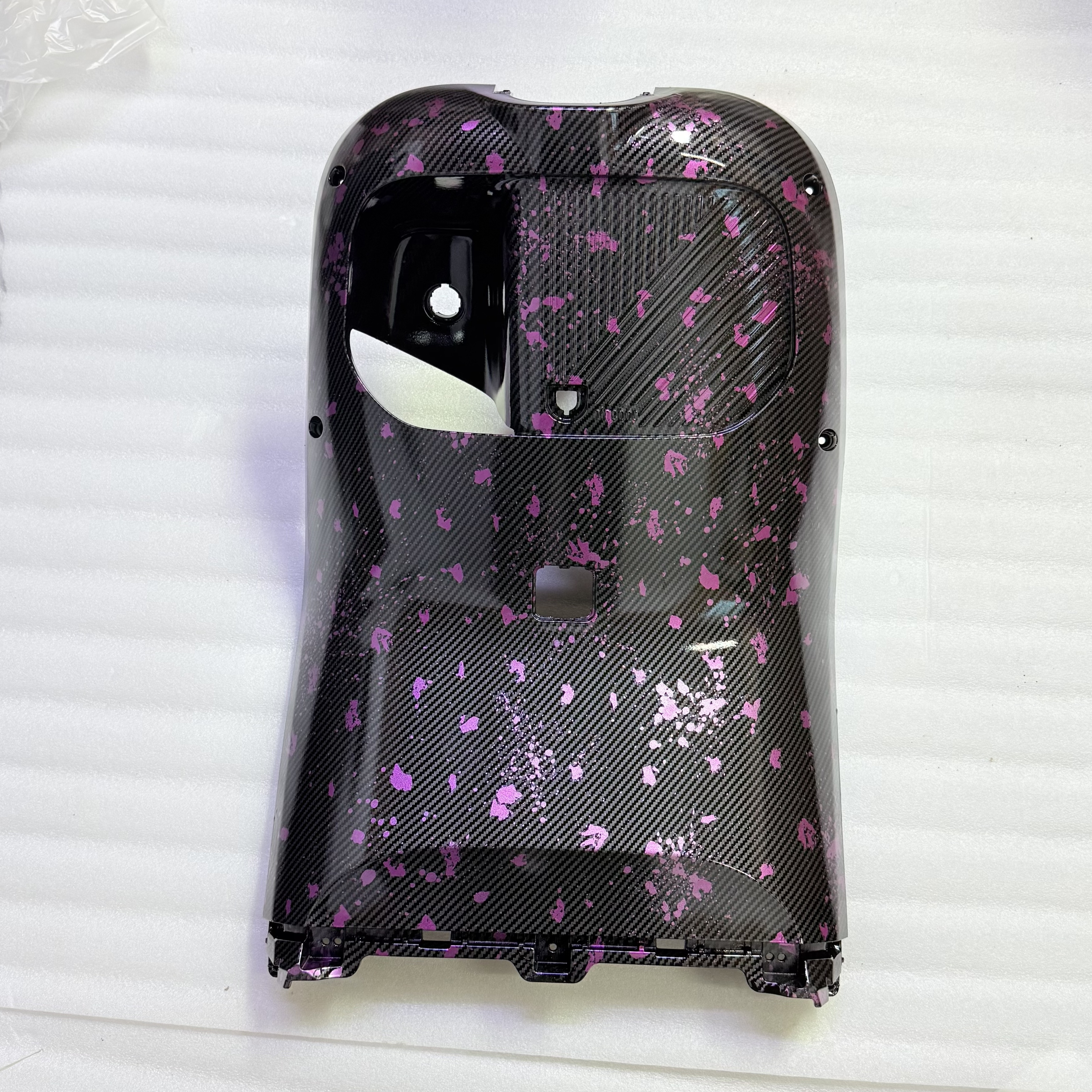 9号电动车N3 70/80/85碳纤维紫箔PP件内壳改装n370锻造纹车把壳九