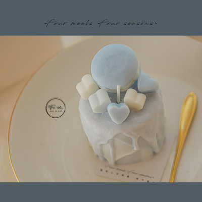 《blue blue》小蜡烛香薰奶香味礼盒fourmeals创意生日ins风浪漫