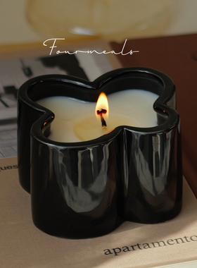 《月之缪斯》花朵香薰蜡烛黑色礼物生日女生室内小众高级卧室房间