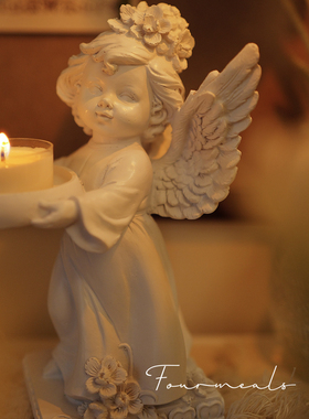 《天使之章》烛台茶蜡香薰蜡烛复古摆件法式艺术浪漫烛光晚餐美式