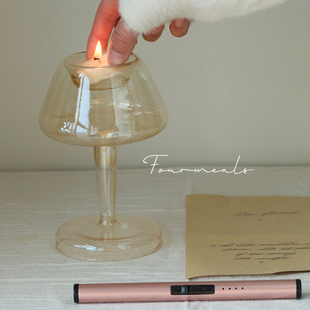 复古氛围感高级浪漫 香薰蜡烛底座高脚摆件中古法式 莫吉托烛台