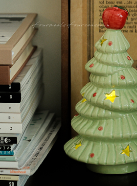 《圣诞树小夜灯》冬日苹果元素氛围感卧室床头桌面装饰创意摆件