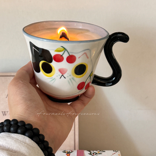 香薰蜡烛礼盒猫咪可爱闺蜜女生礼物生日伴手礼送男生 小猫茶会