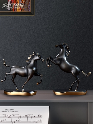 铜马办公室装饰纯铜轻奢马到成功