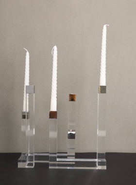 现代简约亚克力透明烛台摆件