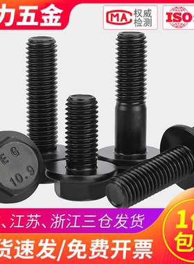 10.9级法兰面外六角螺栓汽车螺丝M20M16*30x40x45x50x60x80x100mm