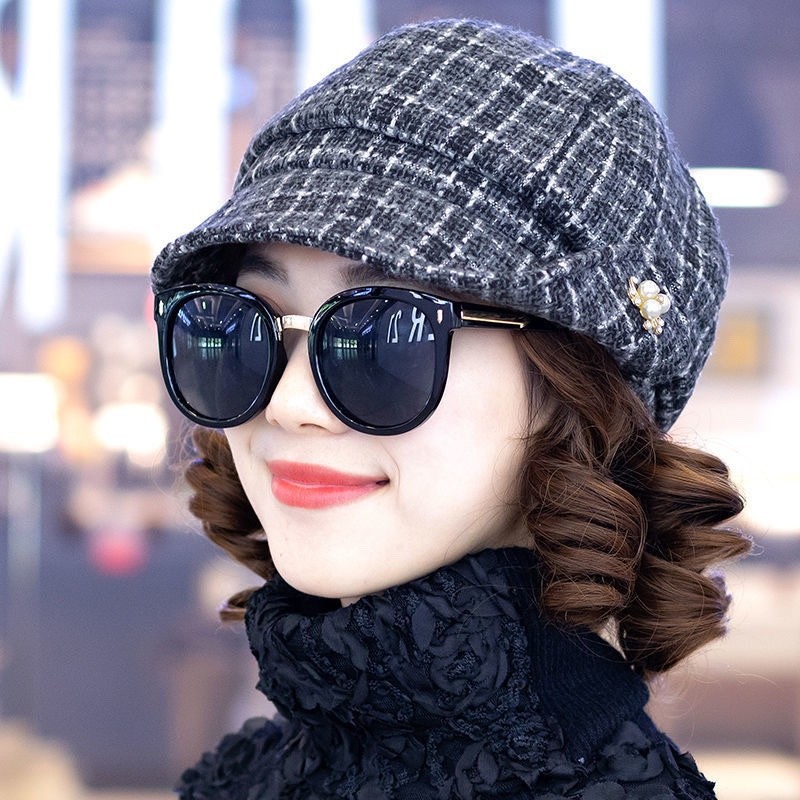 妈妈帽子假发一体女超短卷发假发逼真自然帽子带头发秋冬全头套式