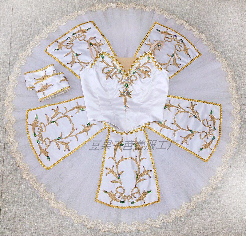 白色芭蕾TUTU蓬蓬裙2件式海盗变奏纱裙成人儿童比赛表演服演出服