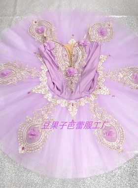 紫色芭蕾TUTU蓬蓬裙简易纱裙紫丁香变奏成人儿童比赛表演服演出服