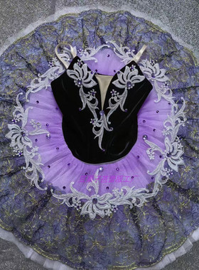 紫色芭蕾TUTU蓬蓬裙简易纱裙威尼斯狂欢节成人儿童比赛表演服