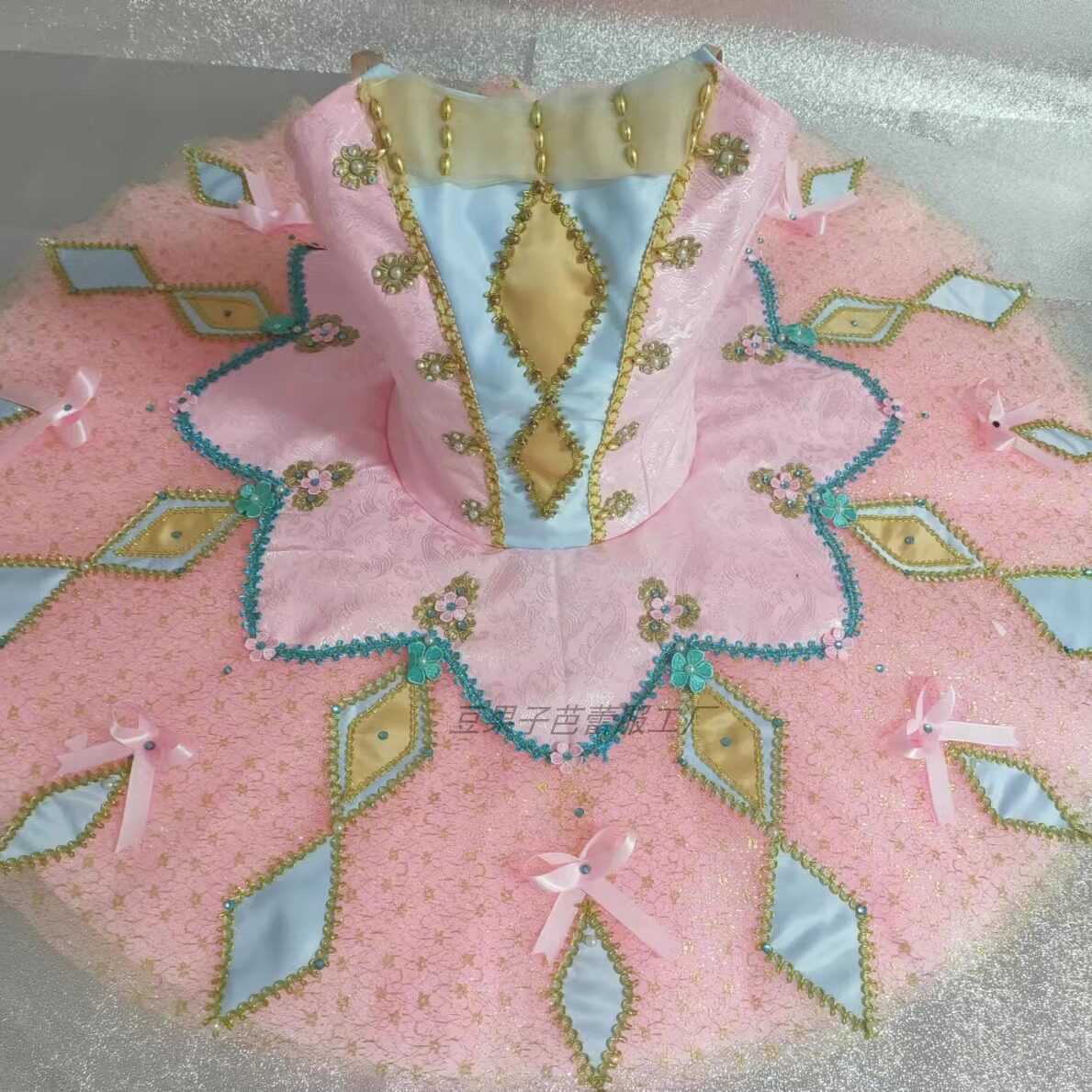 粉色芭蕾TUTU蓬蓬裙定制纱裙百万小丑比赛表演服演出服成人儿童