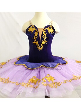 紫色芭蕾TUTU蓬蓬裙简易纱裙成人儿童比赛紫丁香纱裙表演服演出服