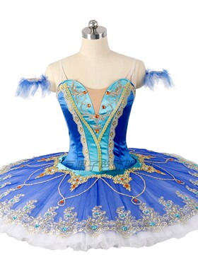 蓝色芭蕾TUTU蓬蓬裙专业定制艾丝美拉达纱裙蓝鸟变奏表演服演出服