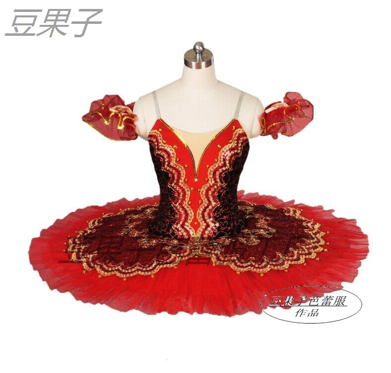 红色芭蕾舞演出服儿童成人芭蕾tutu蓬蓬裙表演服纱裙唐吉坷德