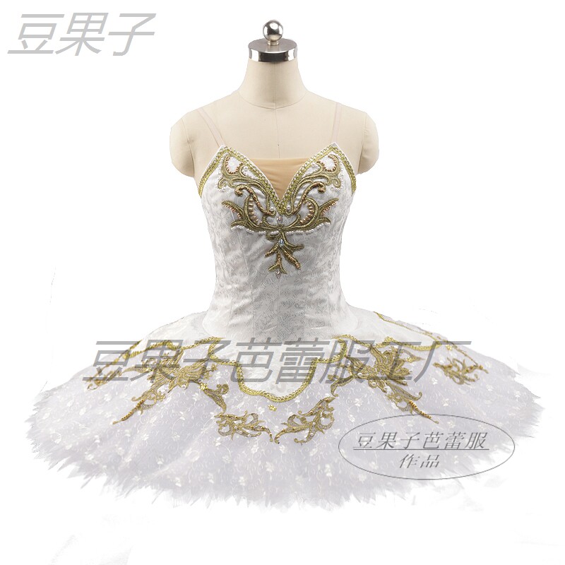 白色芭蕾tutu蓬蓬裙天鹅湖纱裙女童专业定制花仙子舞蹈比赛服演出