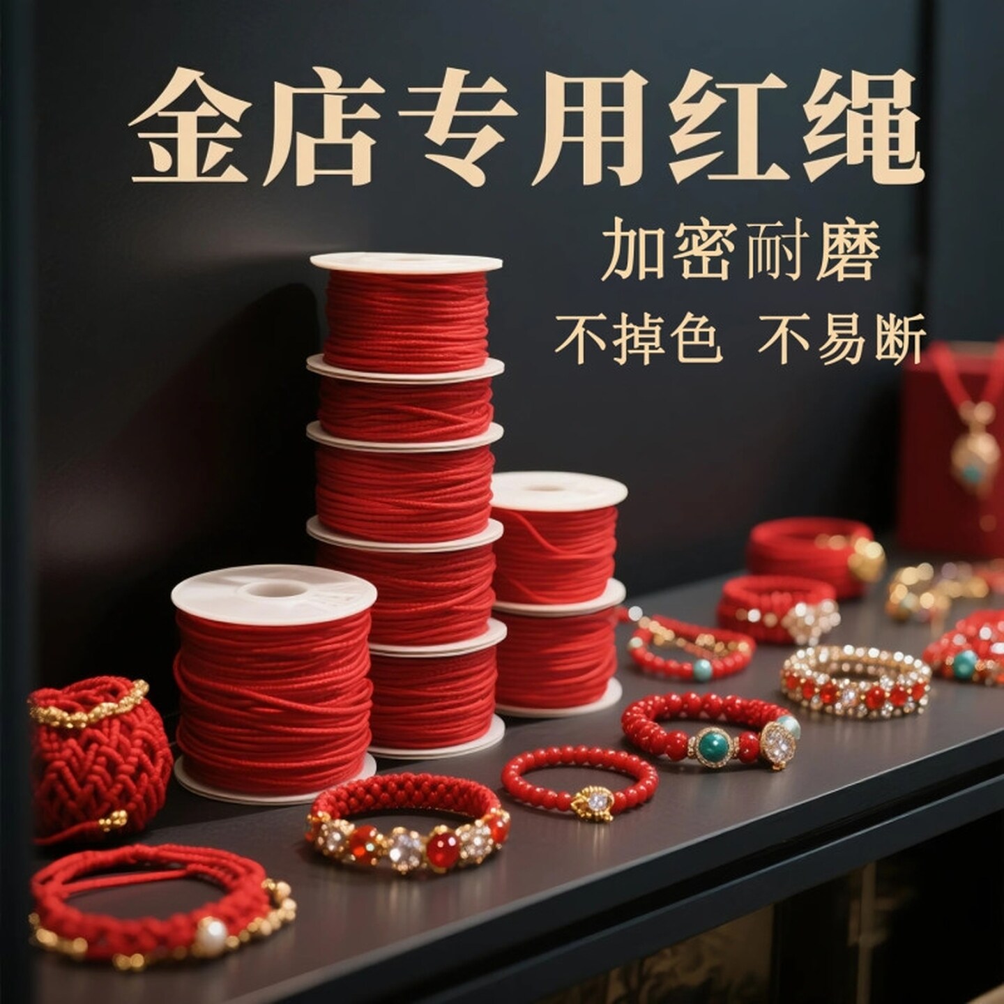 婴儿红线绳编织绳手工DIY材料串珠手绳手链脚链玉线吊坠挂绳脚链