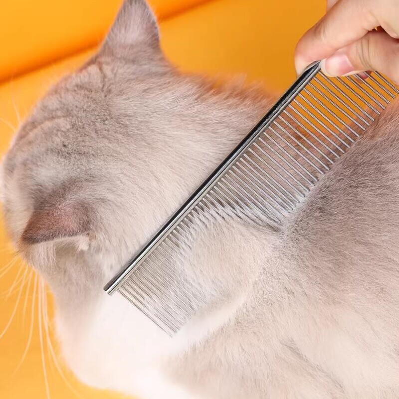 短毛猫梳子宠物美容排梳梳子专业泰迪开结梳不锈钢针梳猫掉毛跳蚤