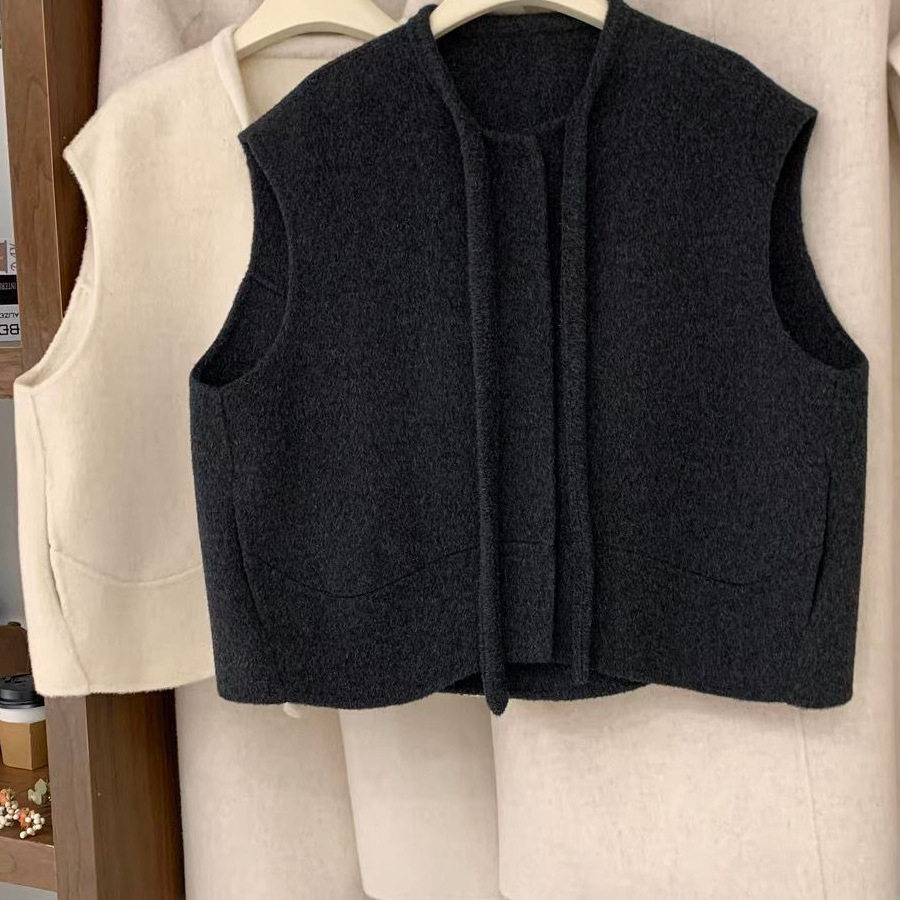 2025新款秋冬季韩系马夹双面绒大衣女短款小个子马甲毛呢子外套,女装/女士精品,毛呢外套,淘宝优惠券,粉丝福利购,淘宝优惠卷