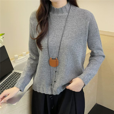 秋冬半高领毛衣女款2025新款冬季爆款时尚洋气加厚针织打底衫上衣