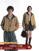 Fit拼皮抽绳休闲短廓秋季 保暖夹克 Barn 老钱松弛 Unvesno