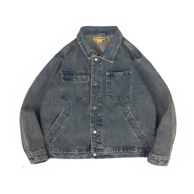 DAKYAM(达人)Vintage Work Jacket 复古洗水工装短款翻领牛仔夹克