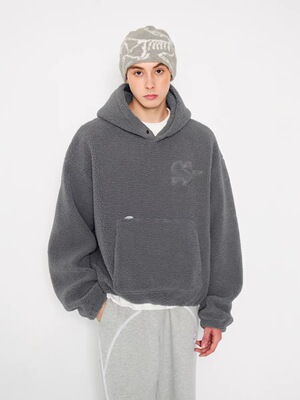 MYSAMESAME25AW羊羔绒大口袋连帽卫衣街头保暖厚实外套宽松男女