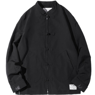 FLOAT国潮外套男潮牌oversize宽松秋季港风上衣日系复古夹克