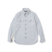 SPTF 定织竖条纹口袋长袖 18AW SUPERTOFU 美式 复古工装 衬衫