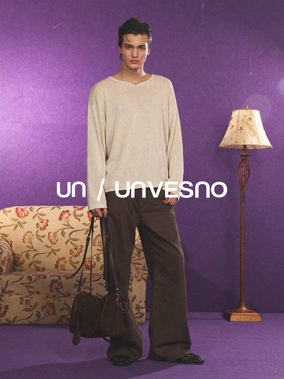 【亚麻莱赛尔混纺】Unvesno(UN)长期主义7针小V领针织长袖