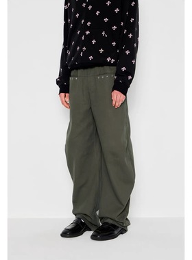 MYSAMESAME25AW金属星星扣设计感弯刀剪裁休闲长裤宽松新款阔腿裤