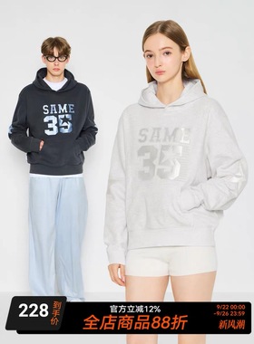 MYSAMESAME25AW美式复古贴布刺绣卫衣连帽字母潮牌休闲宽松外套