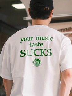 食钓SDGR 凉感速干music taste短袖T恤恶搞音乐品味标语休闲tee