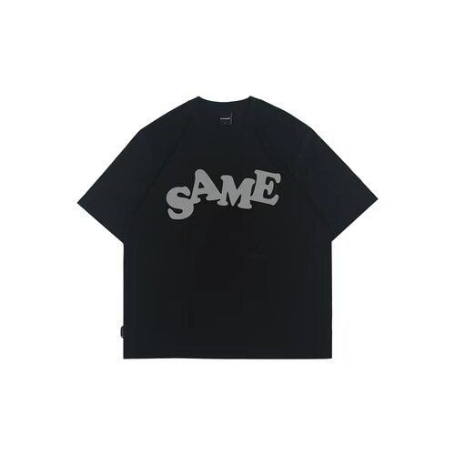 MYSAMESAME26SS原创LOGO字母发泡印花T恤简约宽松休闲短袖体恤