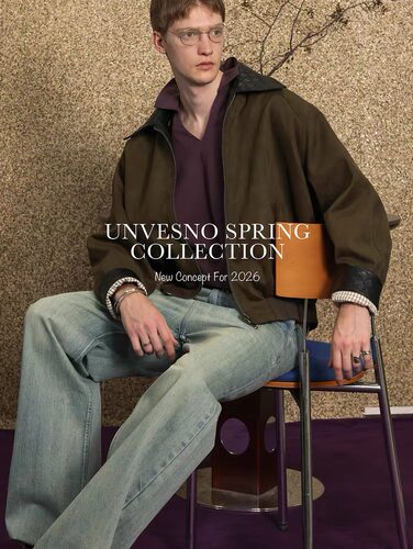 【双面穿】Unvesno(UN)老钱风廓形编织领拼接麂皮绒格纹夹克