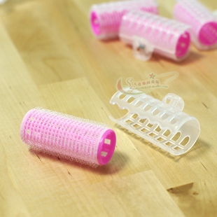 韩国进口魔术自粘发卷带夹子 梨花头免烫卷发器卷发筒卷 刘海美发