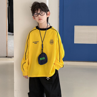 男童卫衣儿童春季韩版2026新款国潮印花宽松运动童装上衣