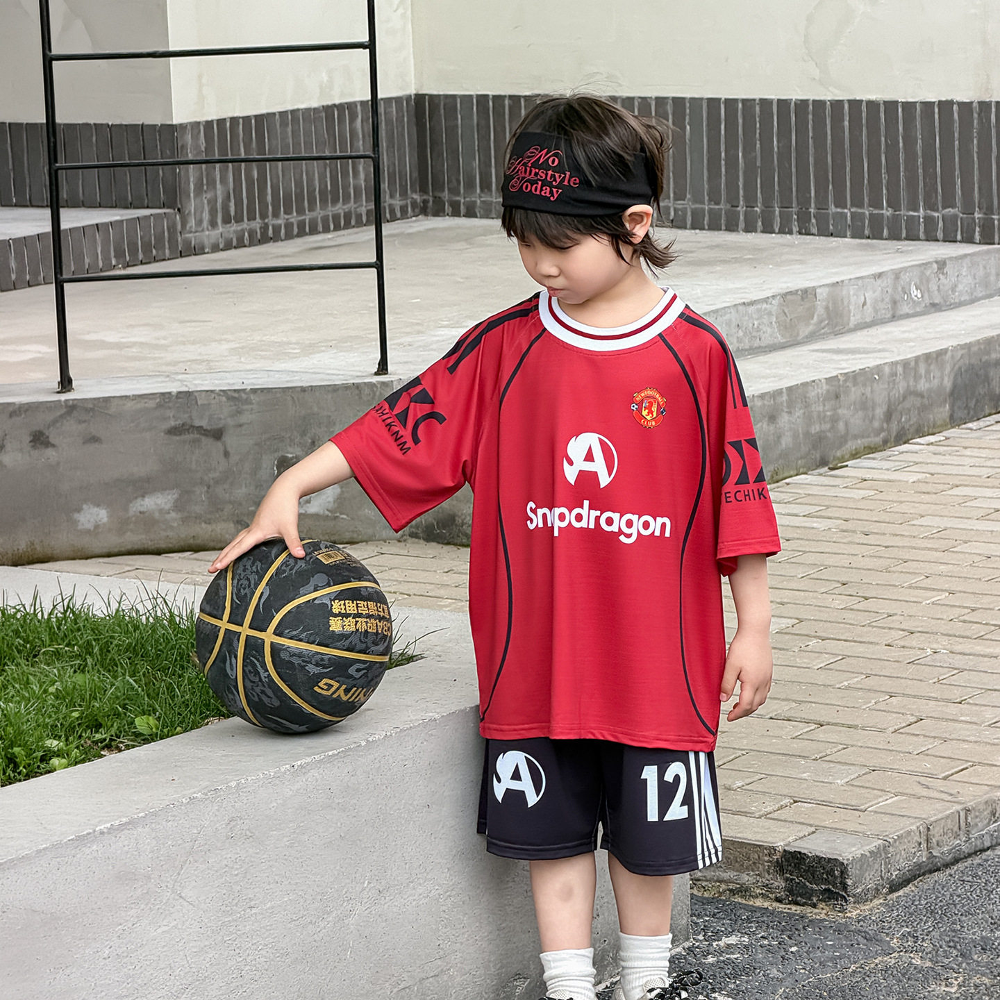 男童套装儿童足球服夏季薄款2026新款韩版运动童装两件套潮