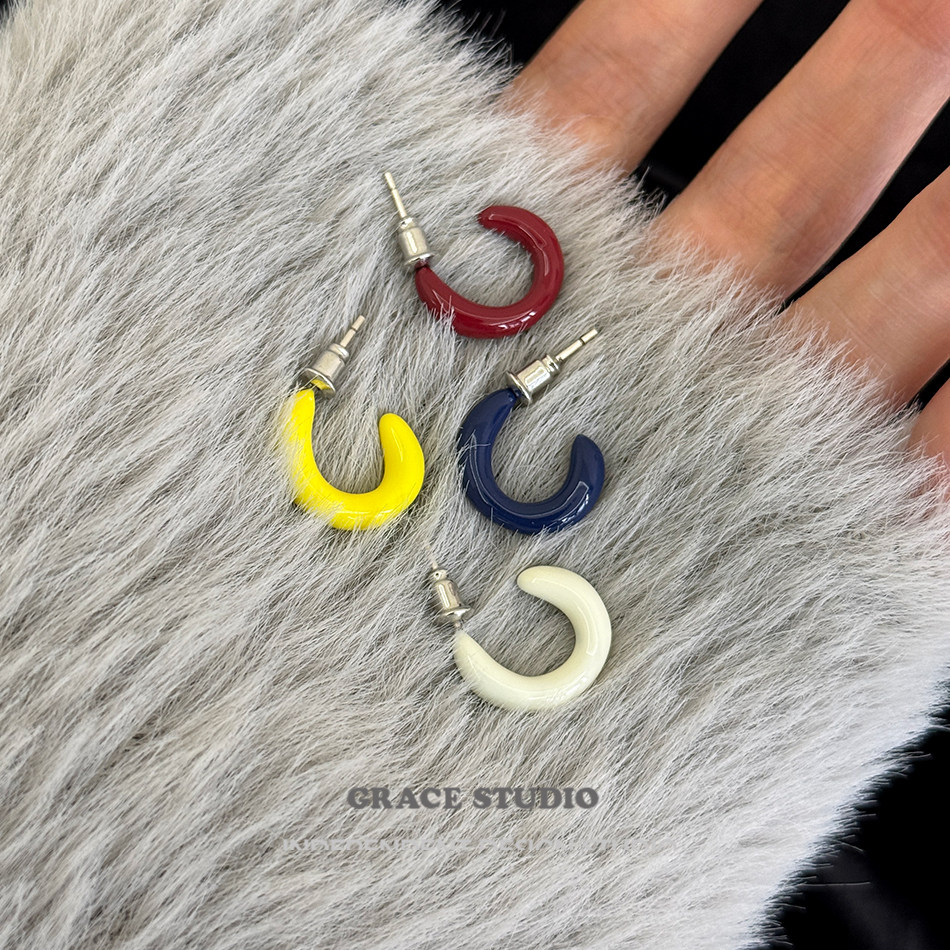 G/S周末美学 夏日艺术彩色滴釉C型耳圈女个性趣味多巴胺耳环耳饰,饰品/流行首饰/时尚饰品新,耳环,淘宝优惠券,粉丝福利购,淘宝优惠卷