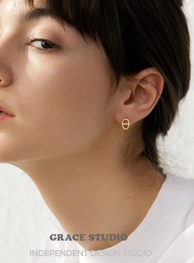 G/S黎贝卡 简约精致猪鼻子耳扣法式ins风日常百搭休闲耳环耳钉