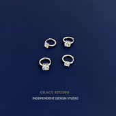 款 S经典 轻奢超闪莫桑钻纯银耳扣耳圈火彩钻石首饰耳环耳饰女