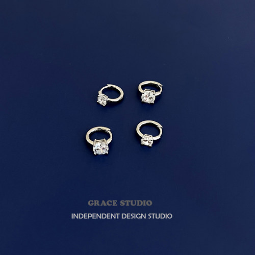 G/S高品质莫桑石纯银耳圈